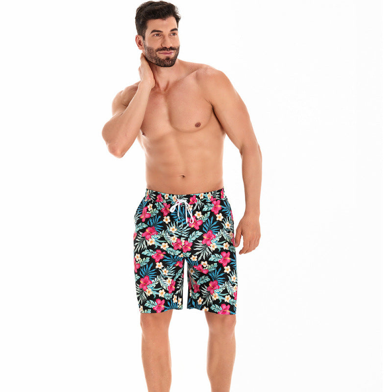 Herren Badeshorts mit floralem Muster und elastischem Bund R&B