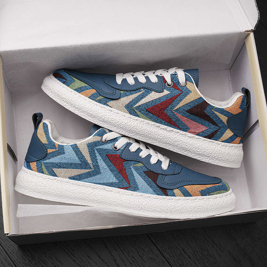 Damen modische Sneakers mit geometrischem Design und komfortabler Sohle R&B
