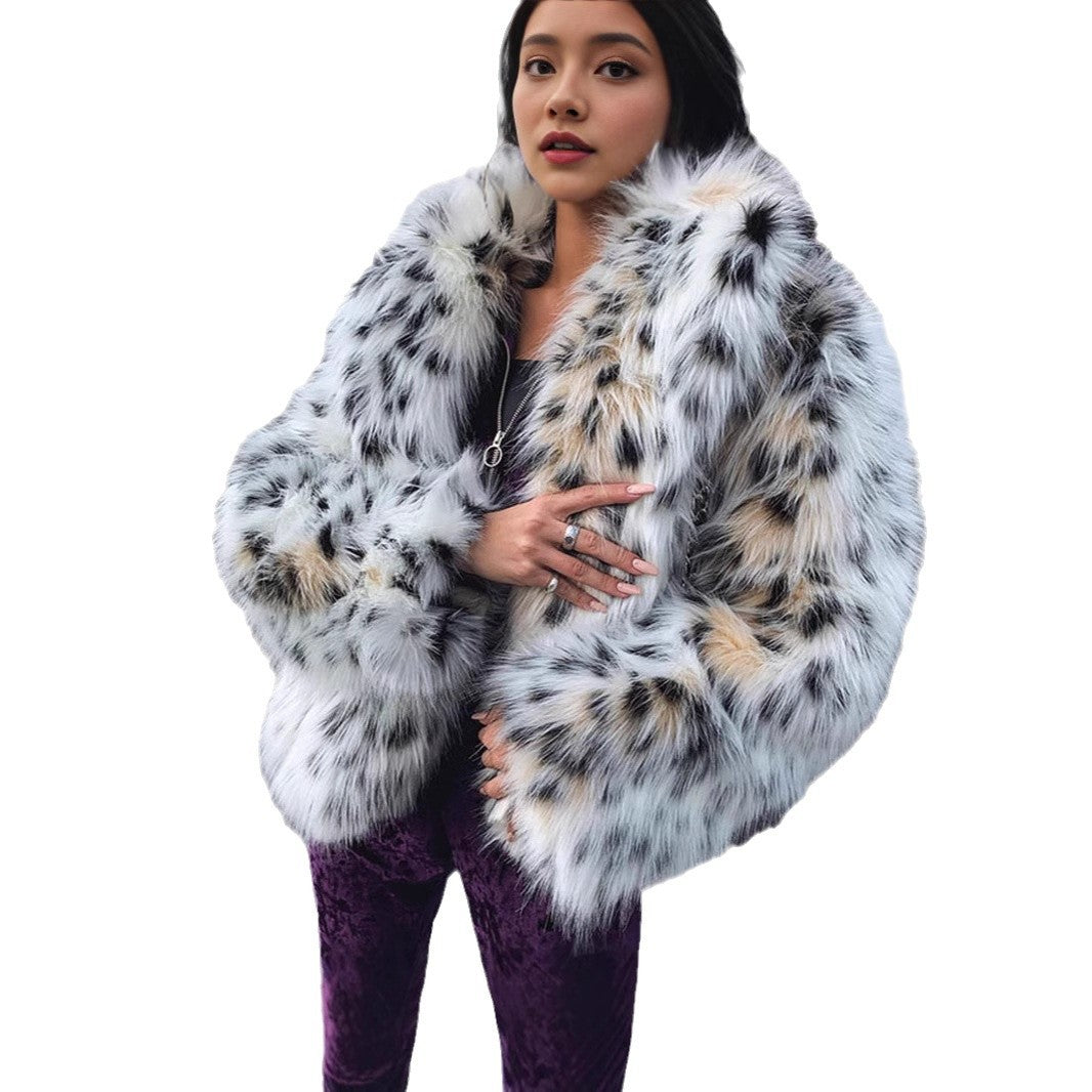 Damen Fluffy Kunstfell Jacket R&B