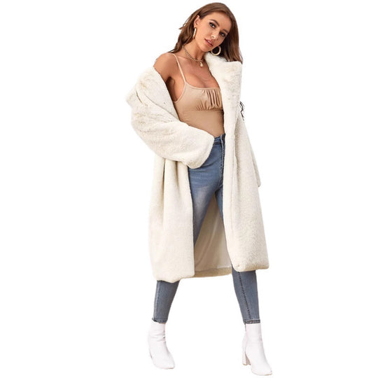 Damen Flauschiger Longblazer aus Kunstfell R&B