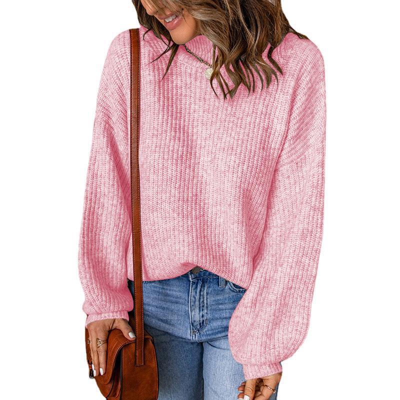 Damen Grobstrickpullover mit lässigem Schnitt und weiten Ärmeln R&B