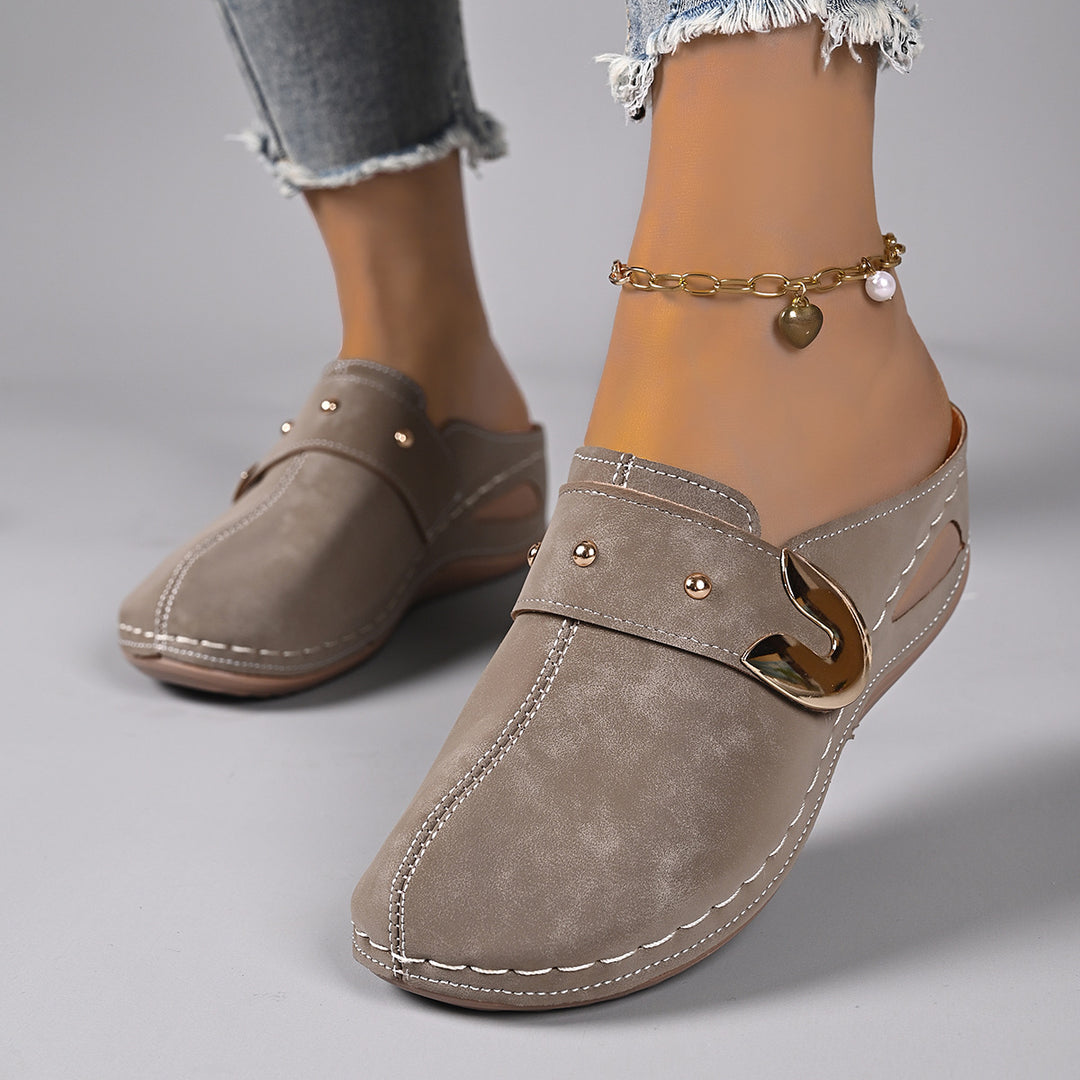 Damen bequeme und modische Clogs mit eleganten Akzenten R&B