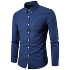 Herren nan tailliertes Oxford-Hemd mit Button-Down-Kragen und Brusttasche R&B