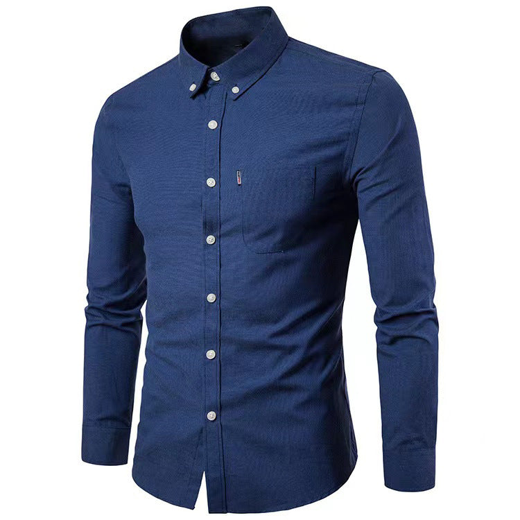 Herren nan tailliertes Oxford-Hemd mit Button-Down-Kragen und Brusttasche R&B