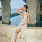 Damen Elegant gehäkeltes Minikleid R&B