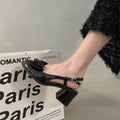 Damen Sling Heels mit floralem Akzent R&B