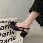 Damen Sling Heels mit floralem Akzent R&B