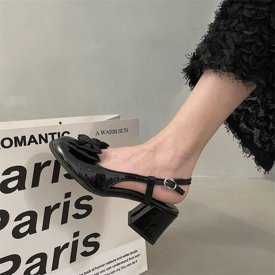 Damen Sling Heels mit floralem Akzent R&B