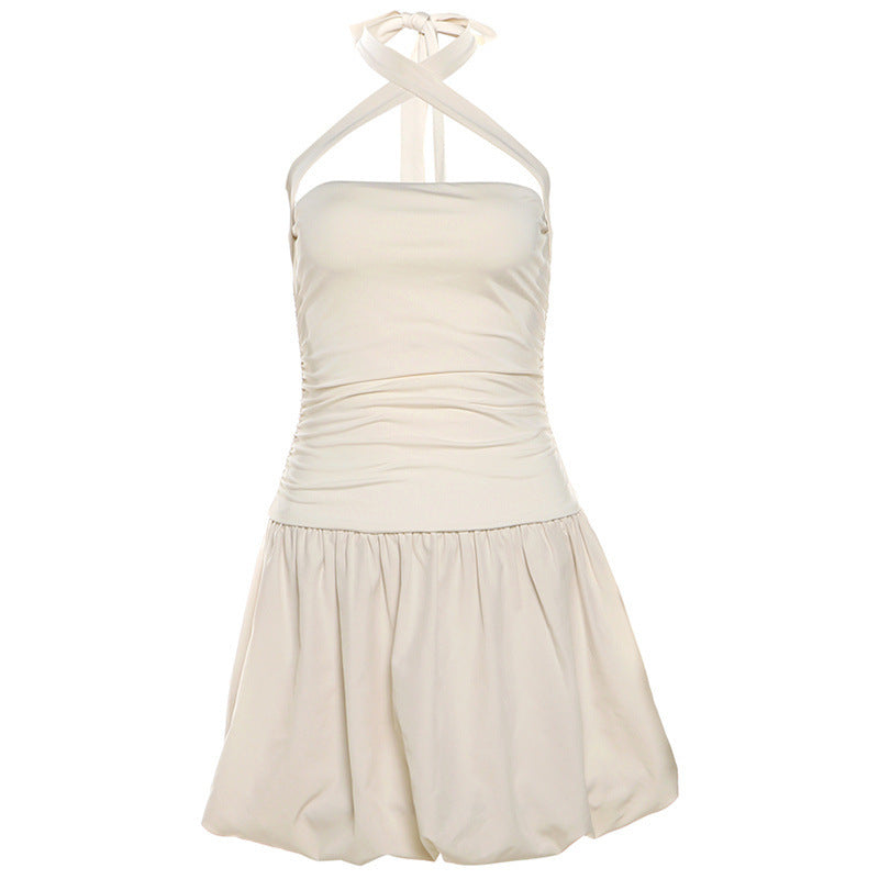 Damen luftiges Sommerkleid mit schulterfreiem Design R&B