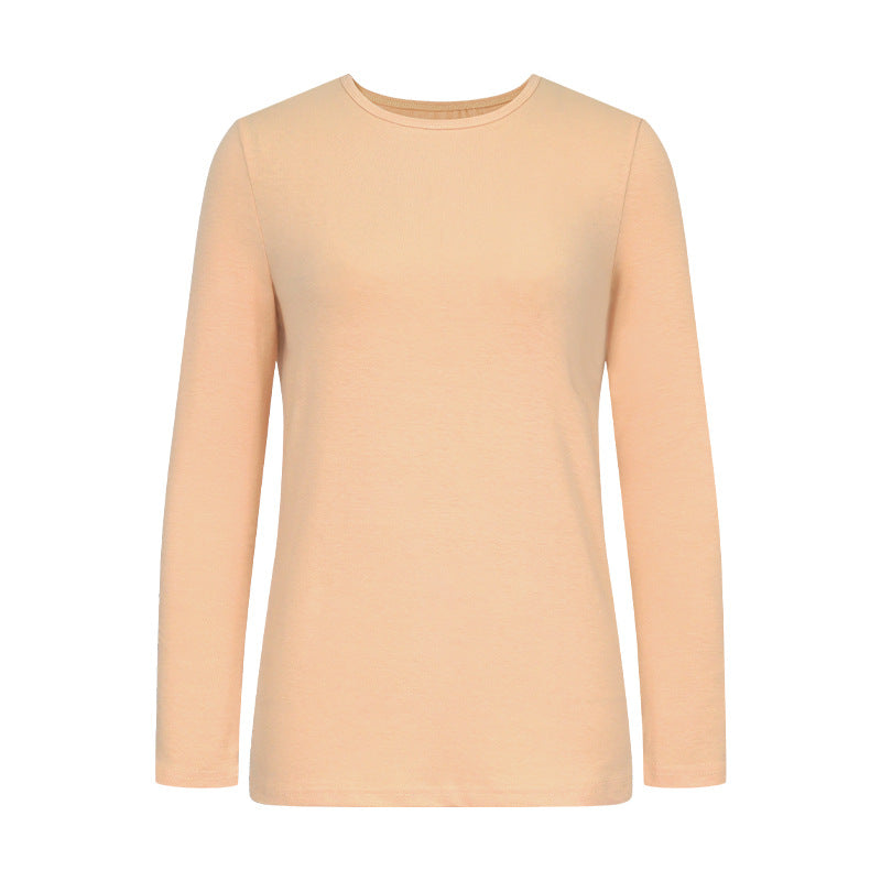 Damen Langarm-T-Shirt aus hochwertiger Baumwolle mit Rundhalsausschnitt R&B