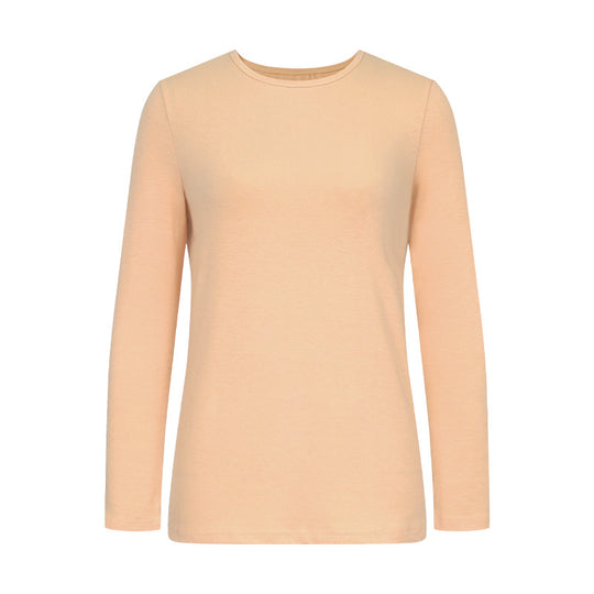 Damen Langarm-T-Shirt aus hochwertiger Baumwolle mit Rundhalsausschnitt R&B