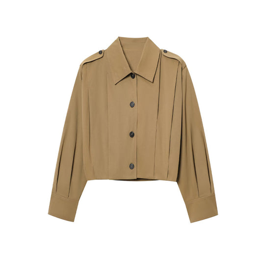 Damen cropped Jacke mit dekorativen Knopfdetails und eleganter Schnittführung R&B