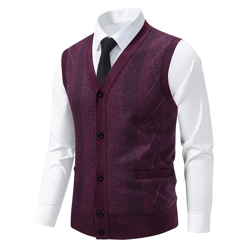 Herren elegante Weste mit strukturiertem Design und praktischen Taschen