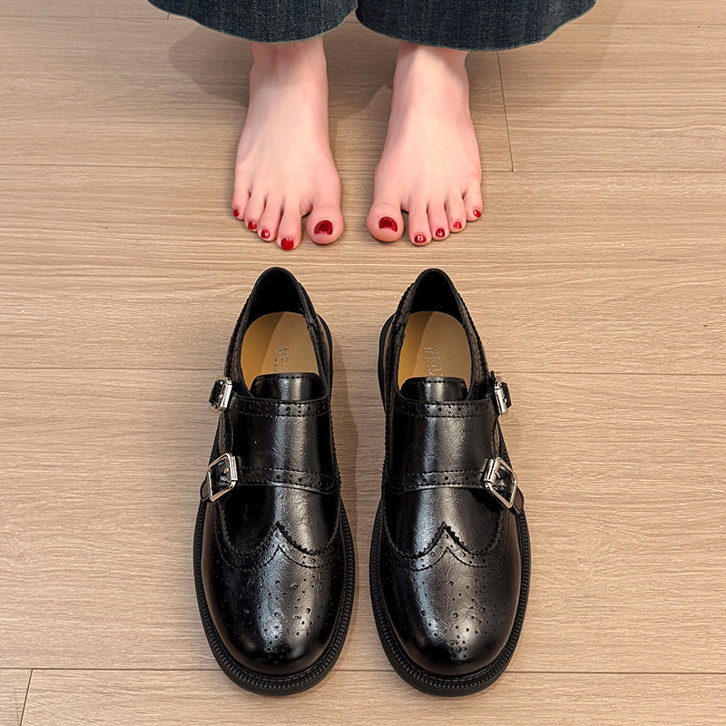 Damen verspielte Schnürschuhe mit doppeltem Riemen und ausgefallenem Design R&B