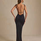 Damen Langes Abendkleid mit verstellbaren Spagettiträgern und figurbetontem Schnitt R&B