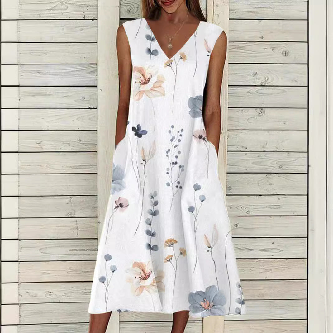 Damen Maxikleid mit floralen Akzenten und schickem Bolero R&B