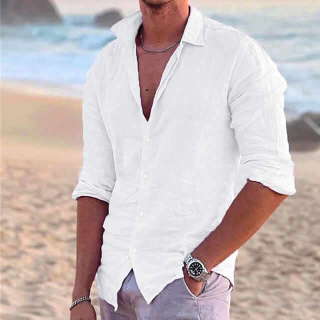 Herren Sommerliche Leinenhemd R&B