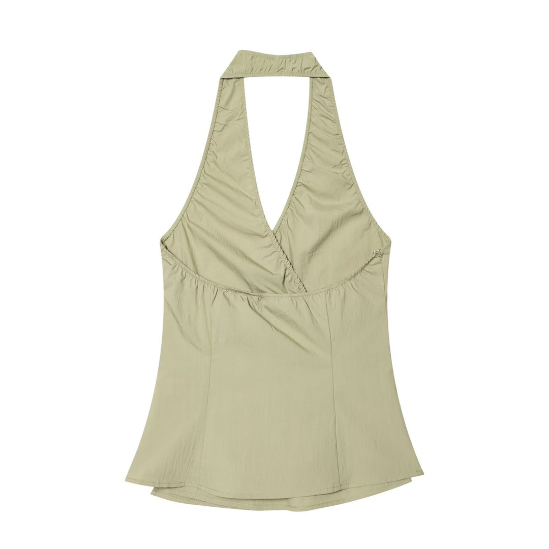 Damen Halterneck Top mit elegantem Knoten-Detail und fließendem Schnitt R&B