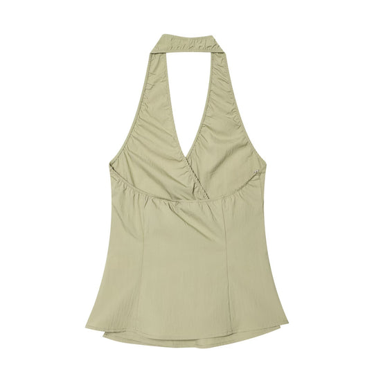 Damen Halterneck Top mit elegantem Knoten-Detail und fließendem Schnitt R&B