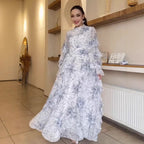 Damen Elegantes Hochzeitskleid mit fließendem Rock und raffinierten Ärmeln R&B