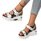 Damen Sportliche Wedge-Sandalen mit verstellbarem Riemendesign und dämpfender Sohle R&B