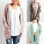 Damen Strickjacke mit Taschen und detailreicher Zopfmusterstruktur R&B
