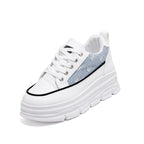 Damen Plattform Sneaker mit modischem Denim-Akzent und rutschfester Sohle R&B