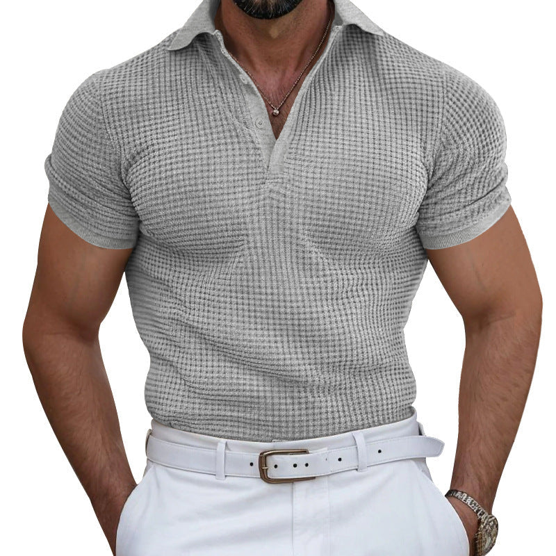 Herren nan strukturiertes Piqué-Poloshirt aus Baumwollmischung mit verstärktem Polokragen R&B