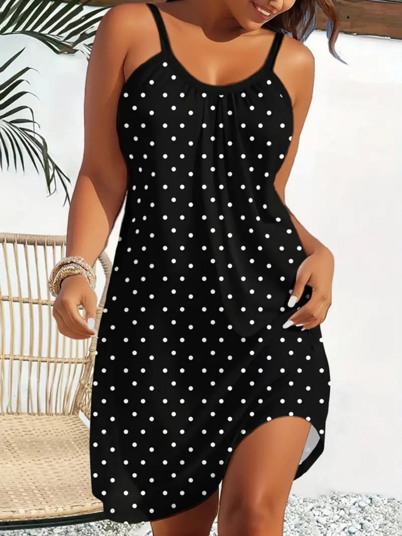 Trägerkleid ohne Ärmel mit Print für Freizeit
