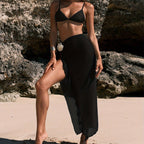 Damen Maxirock mit seitlichem Schlitz und eleganter Blumenapplikation R&B