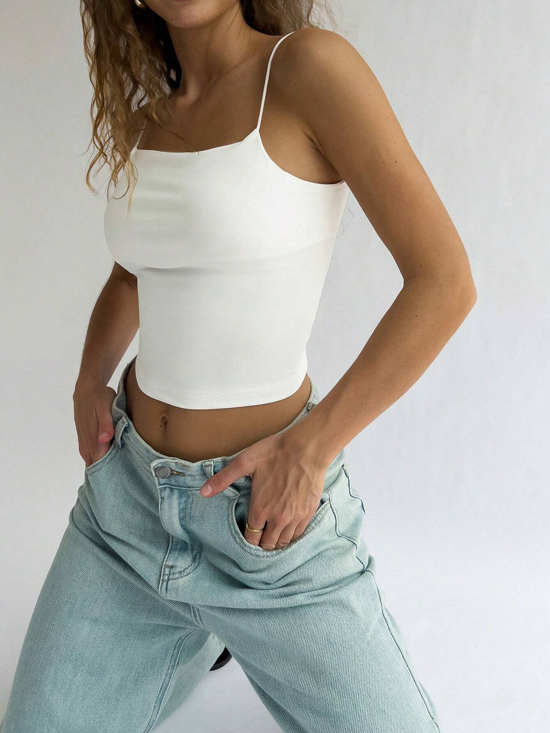 Damen ärmelloses Crop-Top R&B