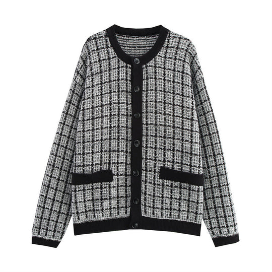 Damen Strickjacke im klassischen Karomuster R&B