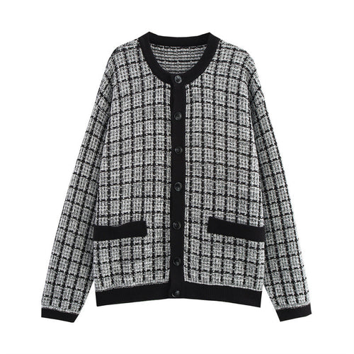 Damen Strickjacke im klassischen Karomuster R&B