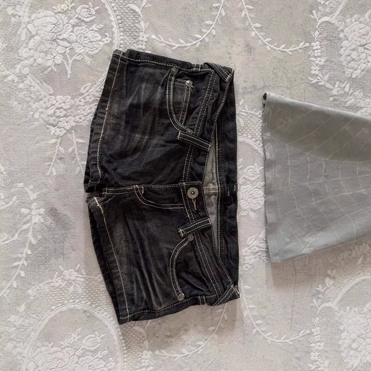 Damen Denim-Shorts mit lässigem Cut und auffälligen Nähte R&B