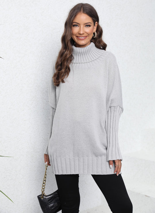 Damen Oversize Rollkragenpullover mit strukturiertem Strick R&B