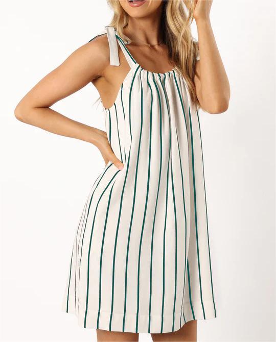 Damen Freizeitkleid mit schulterfreien Trägern und raffiniertem Faltenwurf R&B