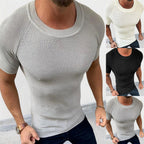 Herren figurbetontes Kurzarmstrickoberteil R&B