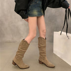Damen Hohe Wildleder-Stiefel mit elegantem Design R&B