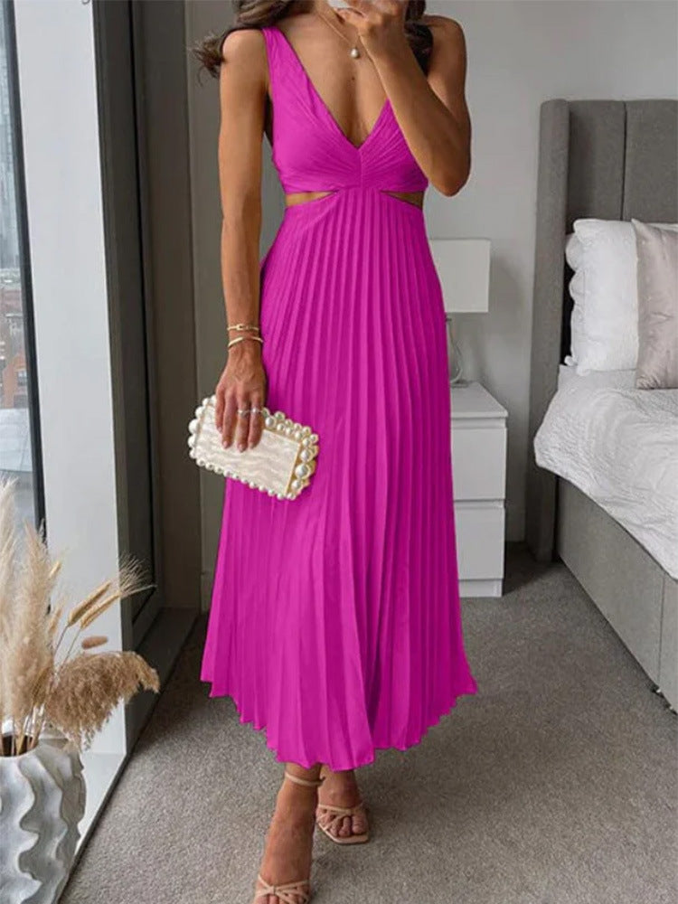 Damen Elegant gefaltetes Abendkleid R&B