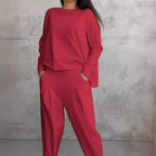 Damen lässiges Zweiteiliges Set aus hochwertiger Viskose