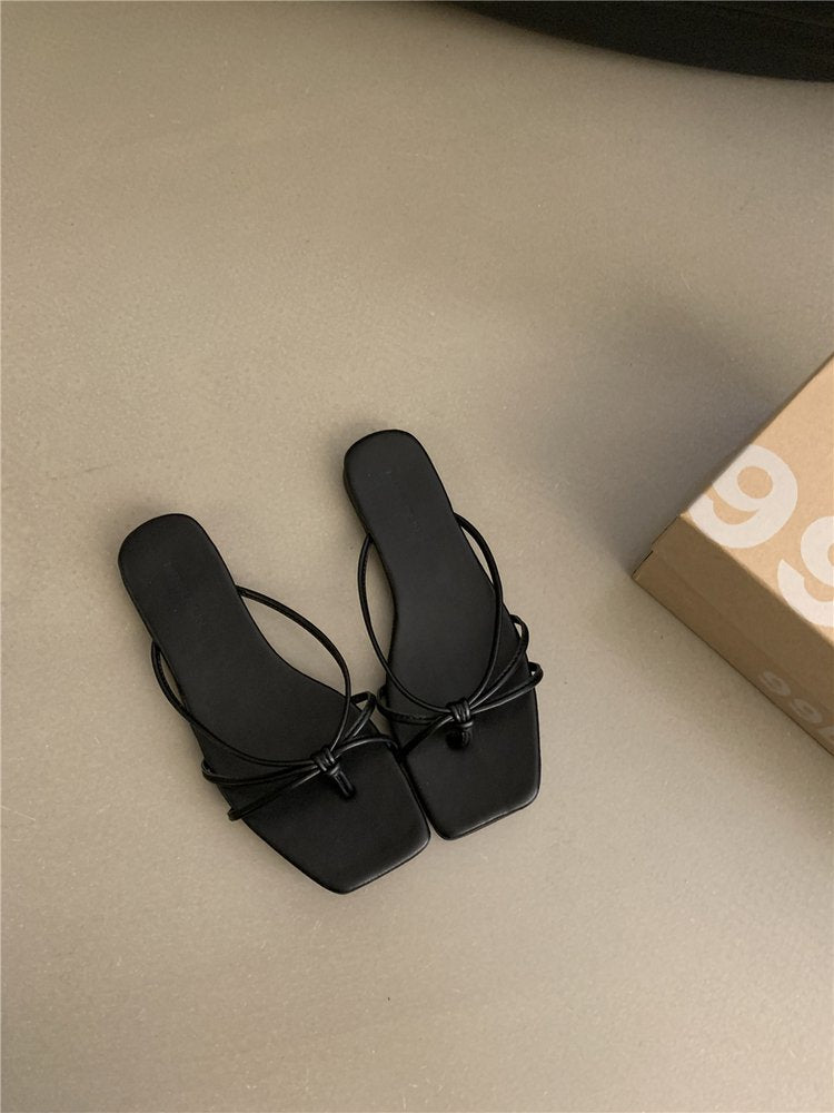 Damen elegante Riemchen-Sandalen mit flachem Absatz R&B
