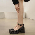 Damen Elegante und modische Plateau-Pumps mit verstellbarem Riemen R&B