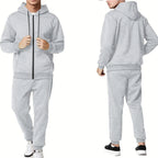 Herren Sportliches Hoodie- und Jogginganzug-Set mit praktischen Taschen und atmungsaktiven Materialien R&B