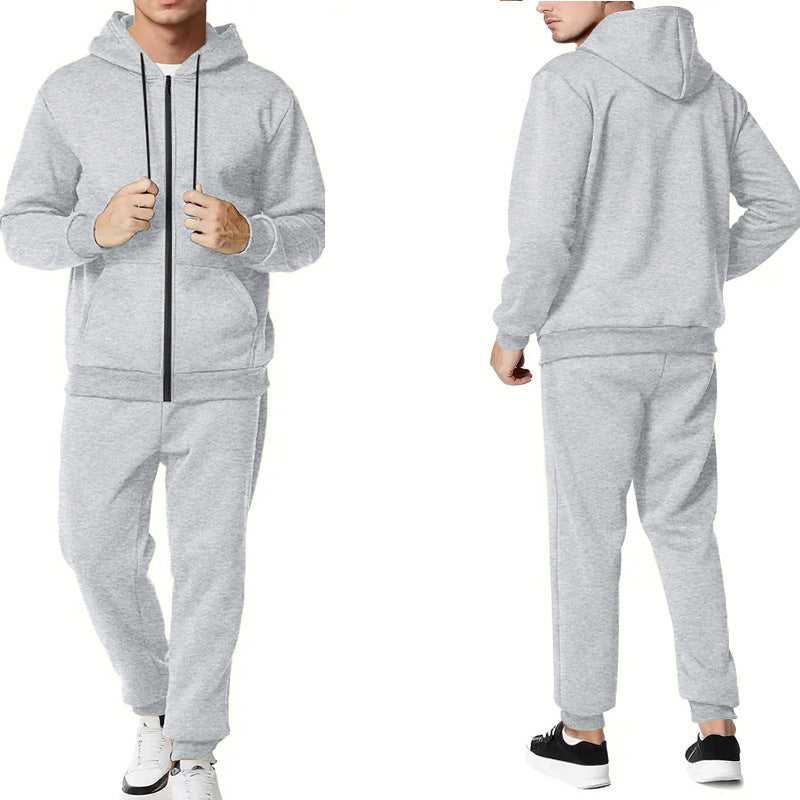 Herren Sportliches Hoodie- und Jogginganzug-Set mit praktischen Taschen und atmungsaktiven Materialien R&B