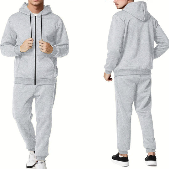 Herren Sportliches Hoodie- und Jogginganzug-Set mit praktischen Taschen und atmungsaktiven Materialien R&B