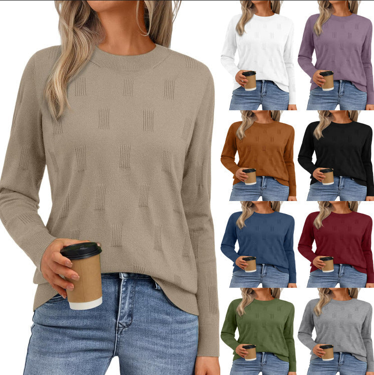 Damen Strickpullover mit strukturiertem Muster und lässigem Schnitt R&B