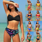 Damen Zweiteiliges Badeanzug-Set mit geformtem Oberteil und hohem Schnitt R&B