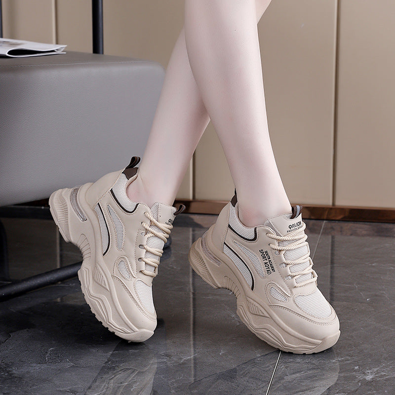 Damen Modische Sneakers mit dicker Plattform und atmungsaktiver Oberseite R&B