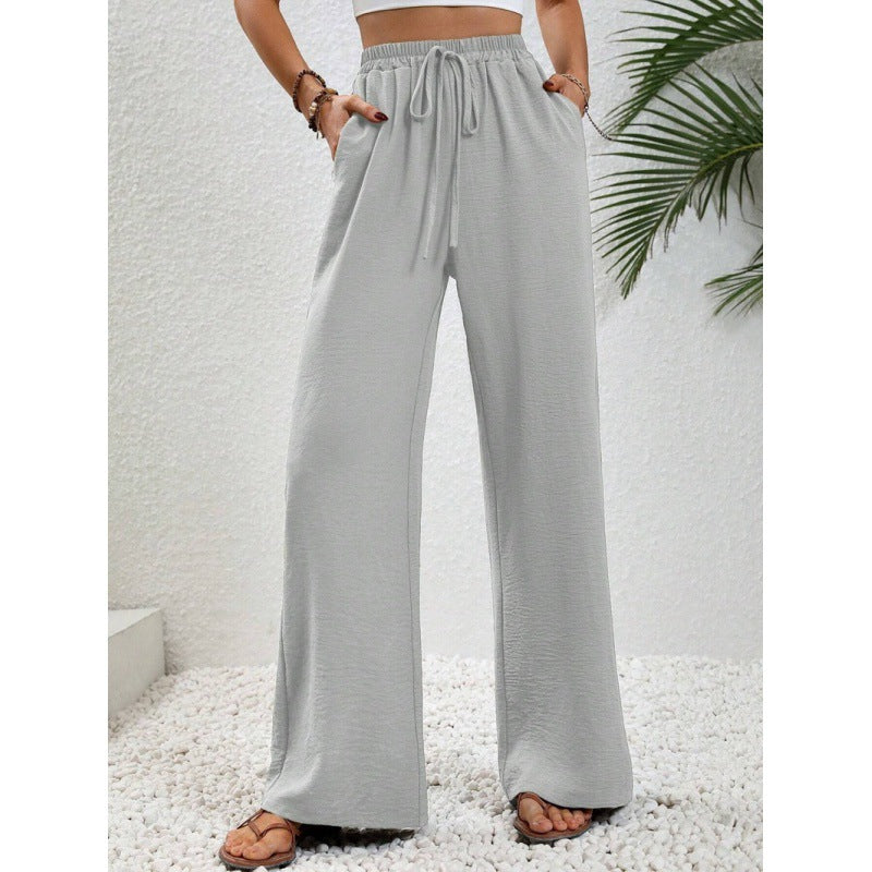 Damen luftige Paltz-Hose mit elastischem Bund und praktischen Taschen R&B