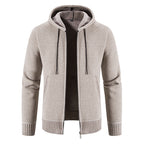 Herren Strickjacke mit Kapuze und strukturiertem Design R&B